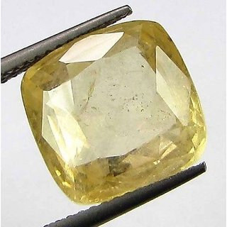                       5.25 Ratti Pukhraj Stone Original & Lab Certified Yellow sapphire Gemstone By CEYLONMINE                                              