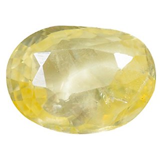                       Natural Yellow Sapphire Stone 9.25 Ratti Gemstone Lab Certified & Effective Pukhraj Stone By CEYLONMINE                                              