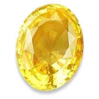                       Natural Yellow Sapphire Stone 4.25 Ratti Gemstone Effictive                                              