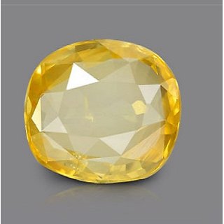                       Lab Certified Stone Pukhraj/Yellow Sapphire 3.25 Ratti Gemstone Original & Unheated Effective Stone By CEYLONMINE                                              