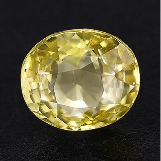                      Natural Yellow Sapphire Stone 8.5 Ratti Gemstone Lab Certified & Effective Pukhraj Stone By CEYLONMINE                                              