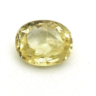                       Lab Certified Yellow Sapphire /Pukhraj 6.25 Ratti Precious Gemstone By CEYLONMINE                                              