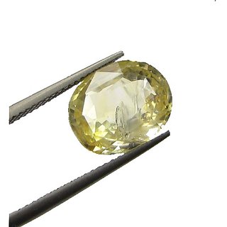                       Lab Certified Stone 5.5 Ratti Pukhraj/Yellow Sapphire Loose Gemstone By CEYLONMINE                                              