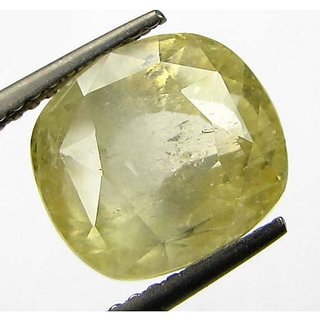                       CEYLONMINE- Natural Yellow Sapphire/Pukhraj 5.25 Ratti Precious Loose Gemstone For Unisex                                              