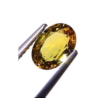                       CEYLONMINE- Pukhraj/Yellow Sapphire 8.25 Ratti Gemstone Lab Certified & Astrological Gemstone Yellow sapphire For Unisex                                              
