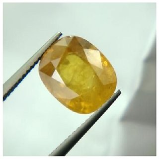                       CEYLONMINE- Yellow Sapphire/Pukhraj 9.25 Ratti Gemstone Original  Lab Certified Yellow sapphire Stone For Astrological Purpose                                              