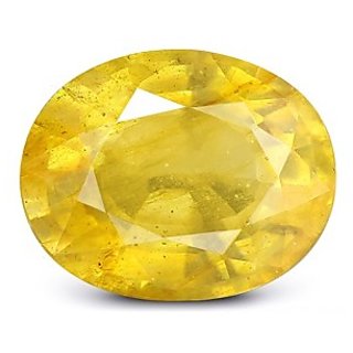                       Precious Yellow Sapphire 6.25 Ratti Stone Original  Unheated Stone Pukhraj For Unisex By CEYLONMINE                                              