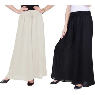                       Relaxed Women black and white palazzo pant or Trousers                                              