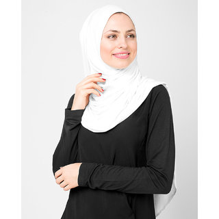                       SILK ROUTE London Bright White Viscose Jersey Hijab/ Scarf                                              
