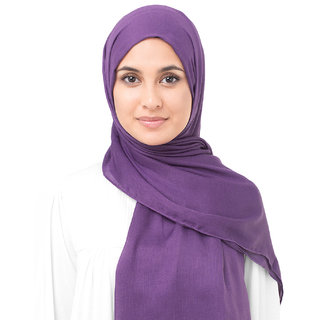                       SILK ROUTE London Bright Violet Viscose Woven Hijab/ Scarf                                              