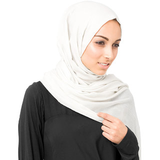                       SILK ROUTE London Bright White Cotton Voile Hijab/ Scarf                                              