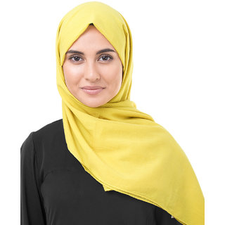                       SILK ROUTE London Cellery Yellow Cotton Voile Hijab/ Scarf                                              