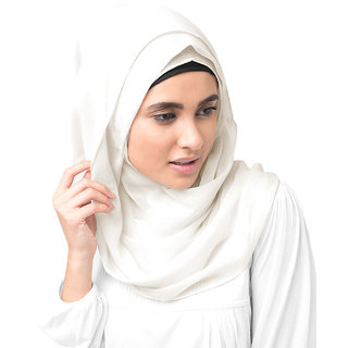                       SILK ROUTE London Bright White Poly Chiffon Hijab/ Scarf                                              
