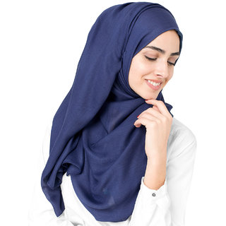                       SILK ROUTE London Sodalite Blue Viscose Woven Hijab/ Scarf                                              