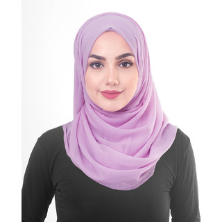                       SILK ROUTE London Violet Tulle Poly Chiffon Hijab/ Scarf                                              