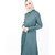 SILK ROUTE London Smoke Blue Embroidered High Low Midi Dress For Women Height of 5'4 inches