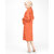 SILK ROUTE London Arabesque Orange Ruffled Midi Dress For Women Height of 5'4 inches