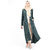 SILK ROUTE London Green Slub Full Front Open Outerwear For Women Height of 50 inches