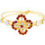 MFJ Fashion Jewellery Fancy Baby Size Flower Brass Gold Plated CZ Openable Kada For Women