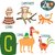 alphabet chart of animal start with c  Alphabets and numbers wall sticker paper poster |Sticker Paper Poster, 12x18 Inch