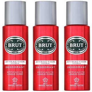 Brut Attraction Totale Deodorant Spray Pack of 3 Combo 200ML each 600ML