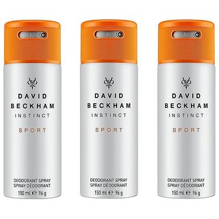 David Beckham Instinct Sport Deodorant 150ML Each (Pack of 3)