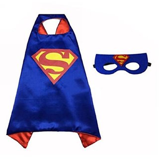                       Kaku Fancy Dresses Superman Robe for Kids/California Costume/Superhero Robe -Blue, Free Size, for Boys                                              