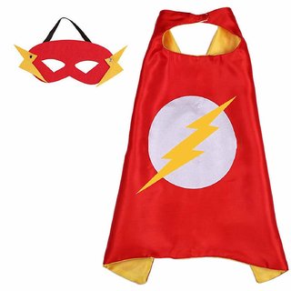                       Kaku Fancy Dresses Flash Robe Fancy Dress for Kids/California Superhero Robe Costume-Red, Free Size For Boys                                              