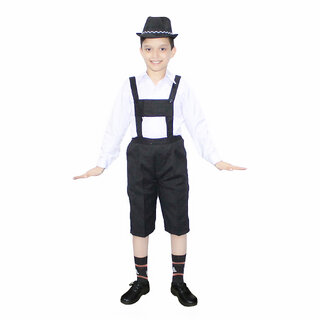                       Kaku Fancy Dresses German Boy/Lederhosen Boy Costume/Oktoberfest Costumes/Alpine Boy Costume/German Bavarian Costume for Boy/Hansel German Style -Multicolor,for Boys                                              
