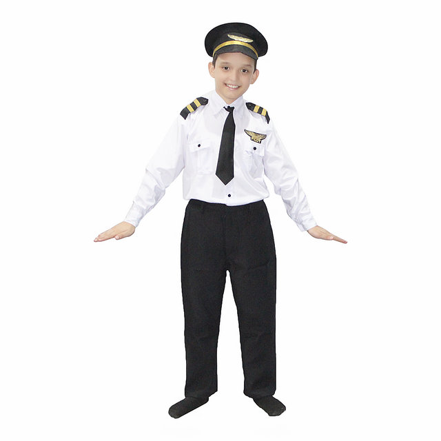 Buy Kaku Fancy Dresses Our Helper/National Hero Pilot Costume -Black,for  Boys & Girls Online - Get 47% Off