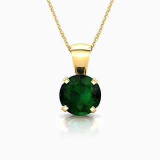 CEYLONMINE- Natural Emerald 5.25 Carat Stone Pendant Lab Certified Panna Gold Plated Pendant For Astrological Purpose CEYLONMINE- Natural Emerald 5.25 Carat Stone Pendant Lab Certified Panna Gold Plated Pendant For Astrological Purpose