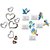 EJA Art Love heart 2 set silver Acrylic  Wall Sticker With Free Twitter bird Switch Board Sticker