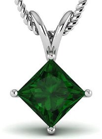 Original Stone Emerald 7.25 Carat/Ratti Silver Plated Pendant Unheated  Untreated Stone Panna Pendant By CEYLONMINE