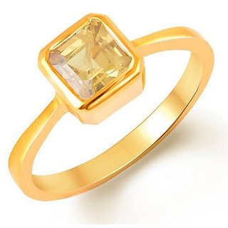                       Natural Yellow Sapphire 6.25 Ratti Stone Ring Unheated  Precious Stone Pukhraj Ring By CEYLONMINE                                              