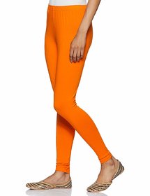 Sant Heartland Pure Cotton Churridar Legging-COLOR- (Carrot Orange) Pack of 1 Free Size