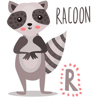 Buy alphabet r for racoon Alphabets and numbers wall sticker paper ...