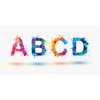 Buy holi color alphabet abcd Alphabets and numbers wall sticker paper ...