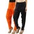 Women's Cotton Viscose Lycra Dhoti Patiyala Salwar Harem Bottoms Pants Navy Light Orange Combo Pack of 2