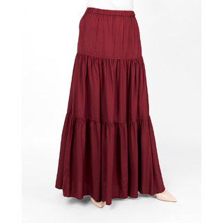 SILK ROUTE London Red Pear Boho Gypsy Full Length Skirt For Women Height of 50 inches
