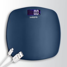 Healthgenie Digital Personal Weighing Scale With Step On Technology and USB- Fibre(Royal Blue)