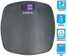 Healthgenie Digital Personal Weighing Scale With Step On Technology - Fibre(Grey)