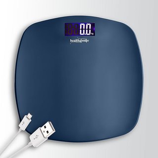 Healthgenie Digital Personal Weighing Scale With Step On Technology and USB- Fibre(Royal Blue)