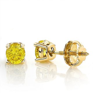 Precious Stone Pukhraj Earring Unheated & Certified Stone Yellow Sapphire Gold Plated Earring By CEYLONMINE Precious Stone Pukhraj Earring Unheated & Certified Stone Yellow Sapphire Gold Plated Earring By CEYLONMINE