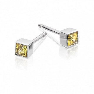 Certified stone Yellow Sapphir Earring Original 7 Natural Stone Pukharj Gold Plated Earring By CEYLONMINE Certified stone Yellow Sapphir Earring Original 7 Natural Stone Pukharj Gold Plated Earring By CEYLONMINE