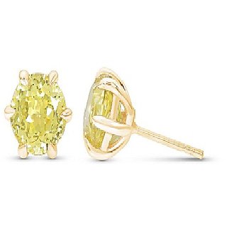 CEYLONMINE- Natural Yellow Sapphire/Pushpraj Stone Earring For Astrological Purpose CEYLONMINE- Natural Yellow Sapphire/Pushpraj Stone Earring For Astrological Purpose