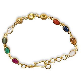                       Navaratna  Stone Bracelet/Rakhhi Original  Natural Precious Gemstone Navgrah Bracelet By CEYLONMINE                                              