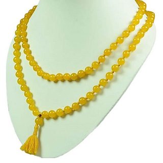                       Original Stone Yellow Sapphire Beads mala Unheated  Untreated Stone Pukhraj Mala BY CEYLONMINE                                              