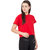 Haoser Pack of 3 Short Sleeves Solid Cotton Crop Top for Women /Red/ Yellow/ Orange