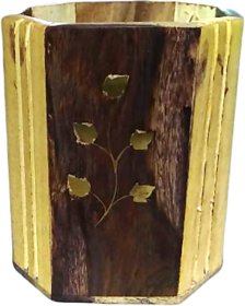 Kamakshi Art  Table  Top  Wooden Pen Stand