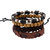 Dare by Voylla Brown Leather, Beads and Braided Bracelet Set Of 4